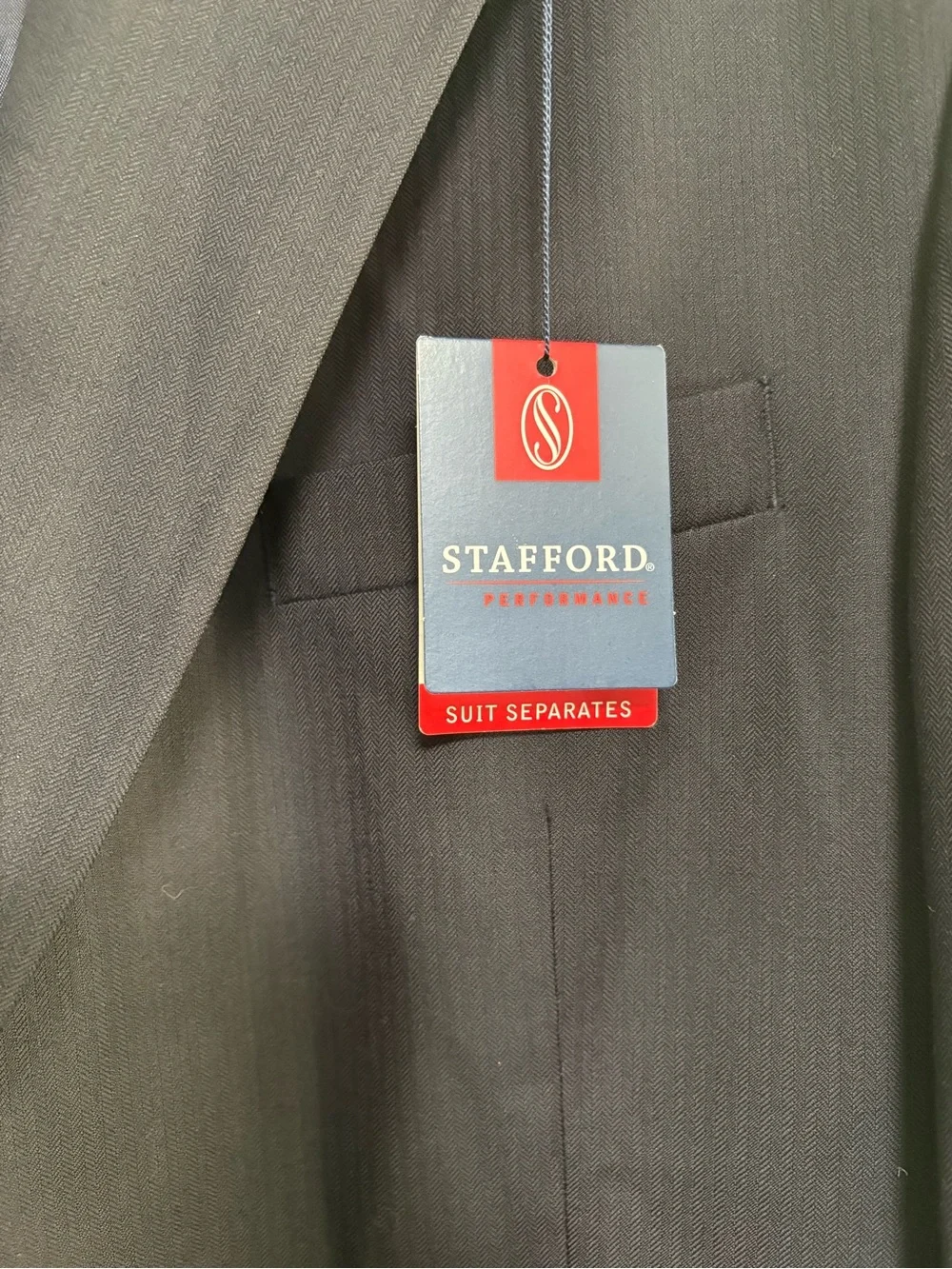 NWT Stafford Men's Navy Two-Button Suit Jacket-55 chest; 30 arms